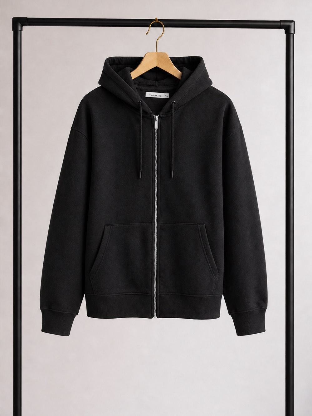 Topman Black Hoodie & Jogger Sweat Set XL *Pants NWT* Minimal Streetwear